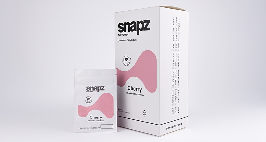 Snapz Cherry - Orthodontic Elastics POP Box (Single Size) 88