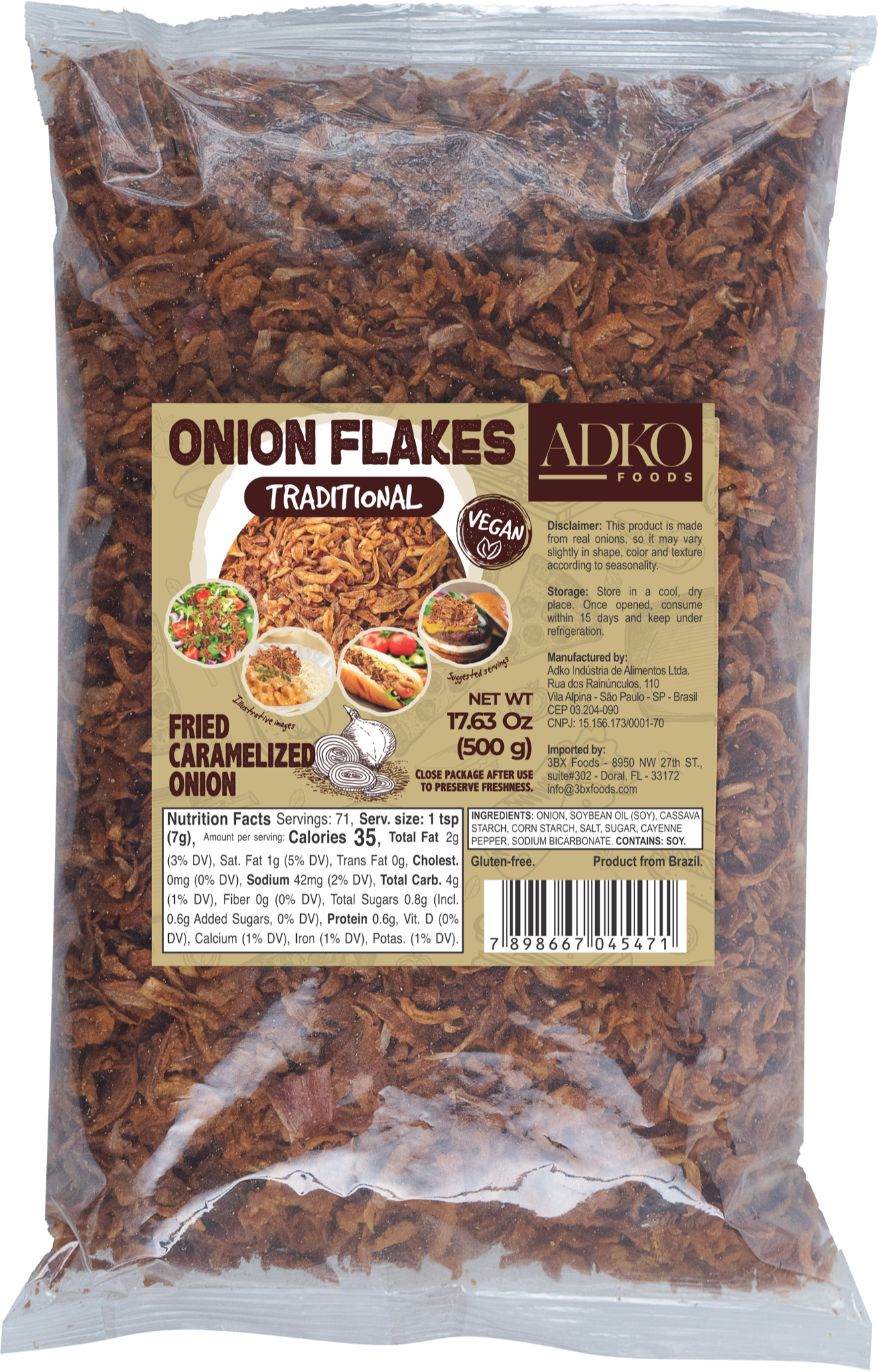 CRISPY ONION FLAKES TRADICIONAL ADKO(Foodservice) 1084