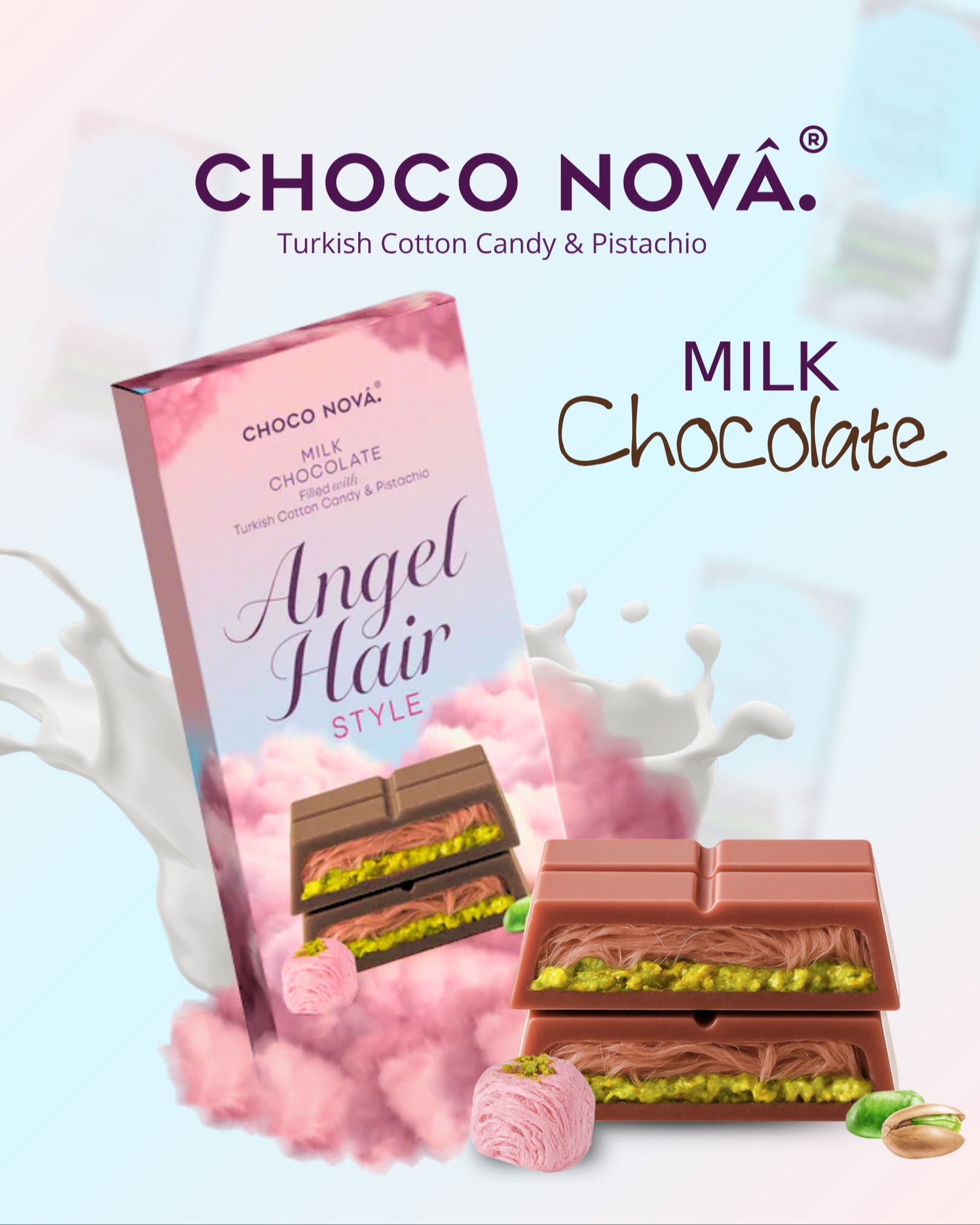 Choco Nova Angel Hair Milk Chocolate  Dubai Style 1360