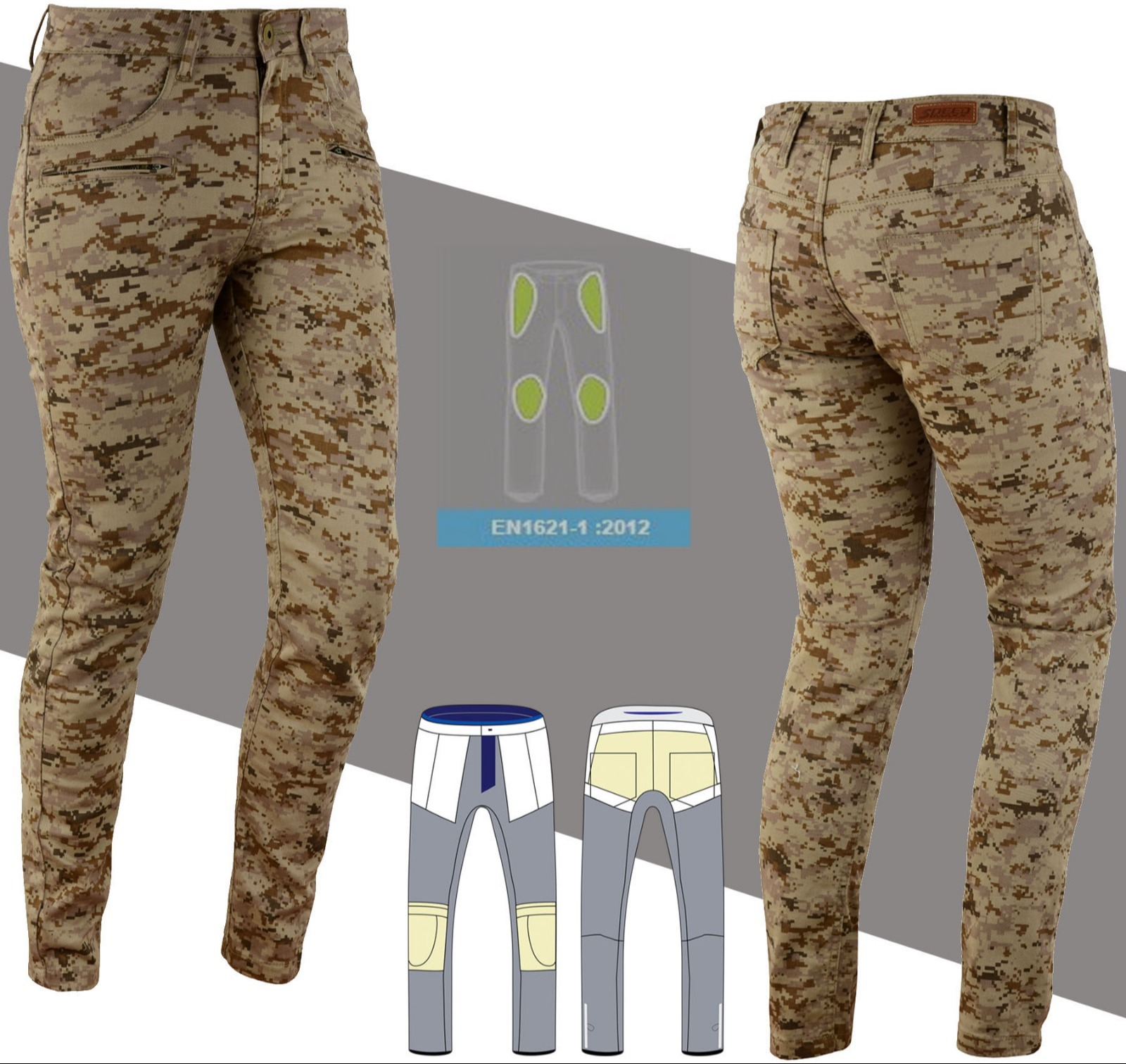 Motorbike Kevlar Lined Cotton Trousers for Women for all seasons 687