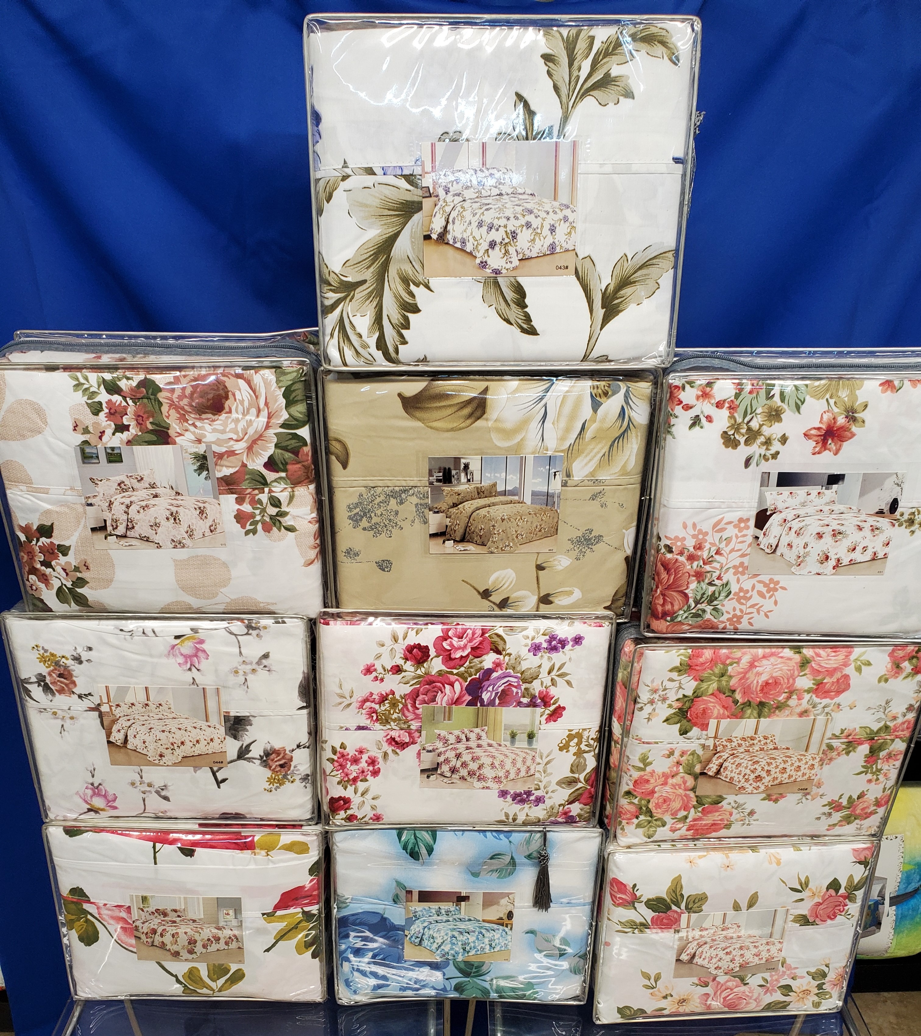 1800 THREAD COUNT 4PCS PRINTED FLOWER BED SHEET 484