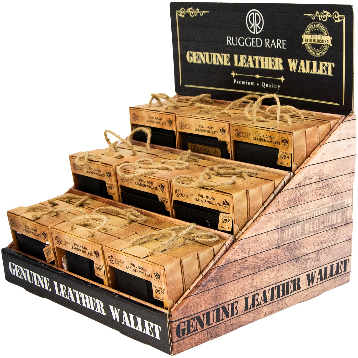 36 pc Lambskin RFID Wallet with Display 688