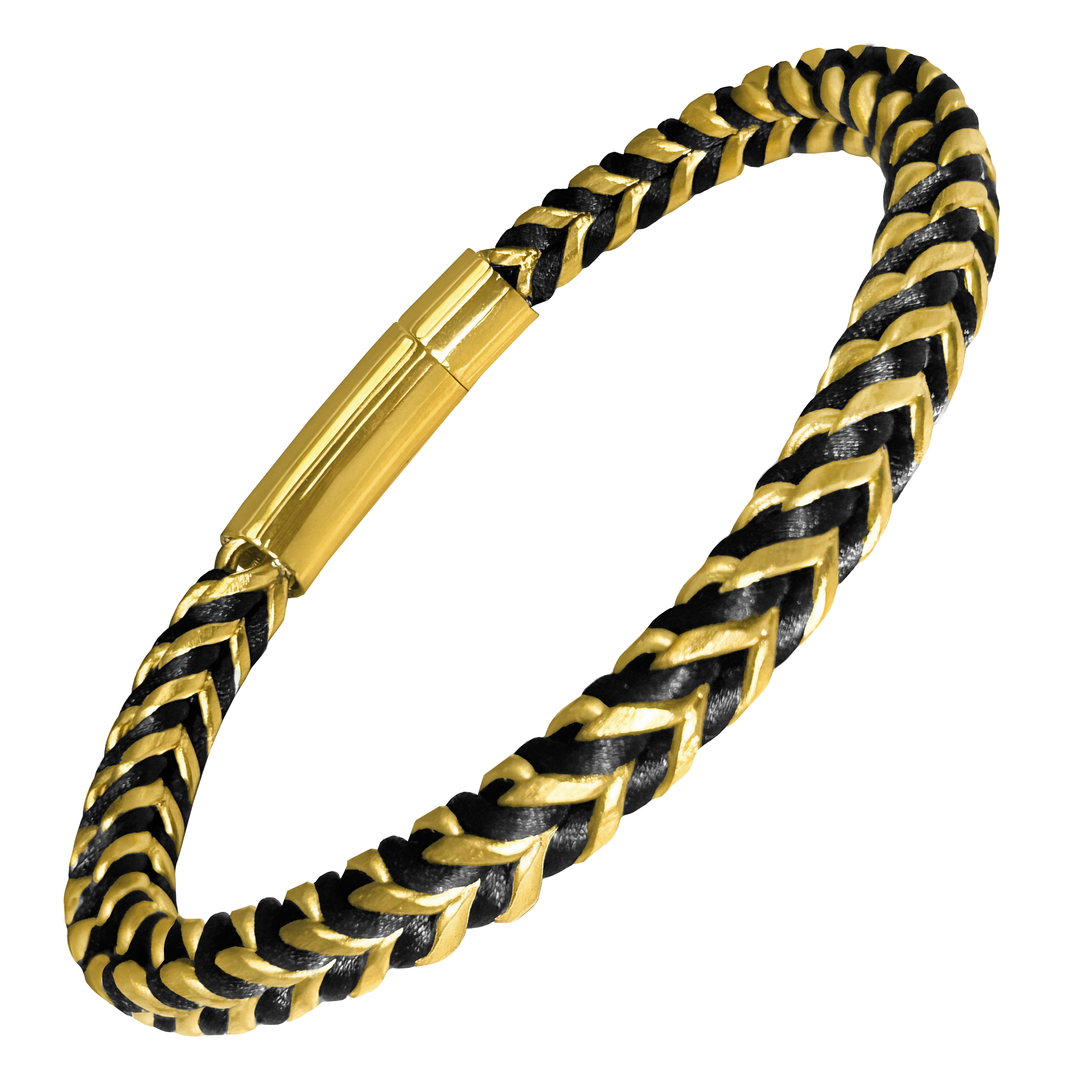 Twisted Black & Gold Stainless Steel Bracelet 815