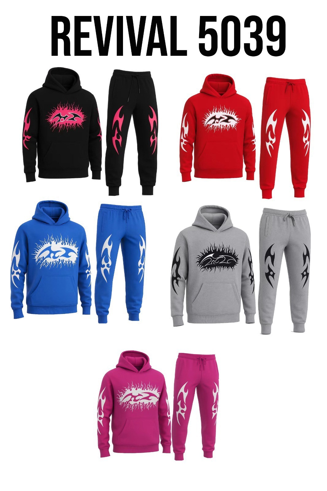 MEN PRINTED FLAME SWEATSUITS 2925