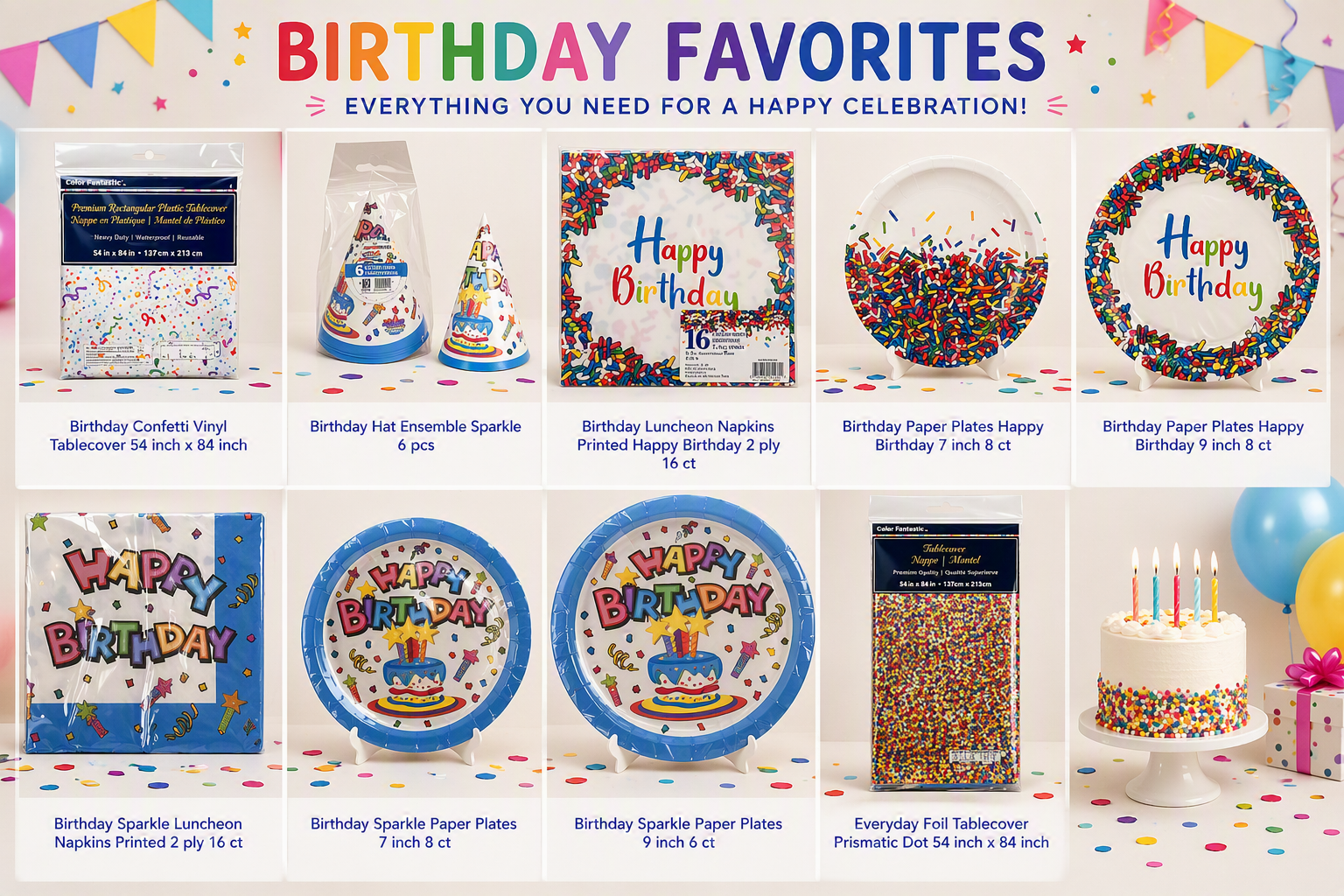 THEMED TABLEWARE (Paper plates, Luncheon napkins, Tablecovers) 307