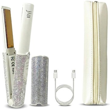 Jia Wireless 2 in 1 Hair Straightener and Curler in White Diamond 328