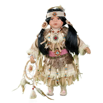 16" PORCELAIN INDIAN DOLL D16665, AYASIA 500