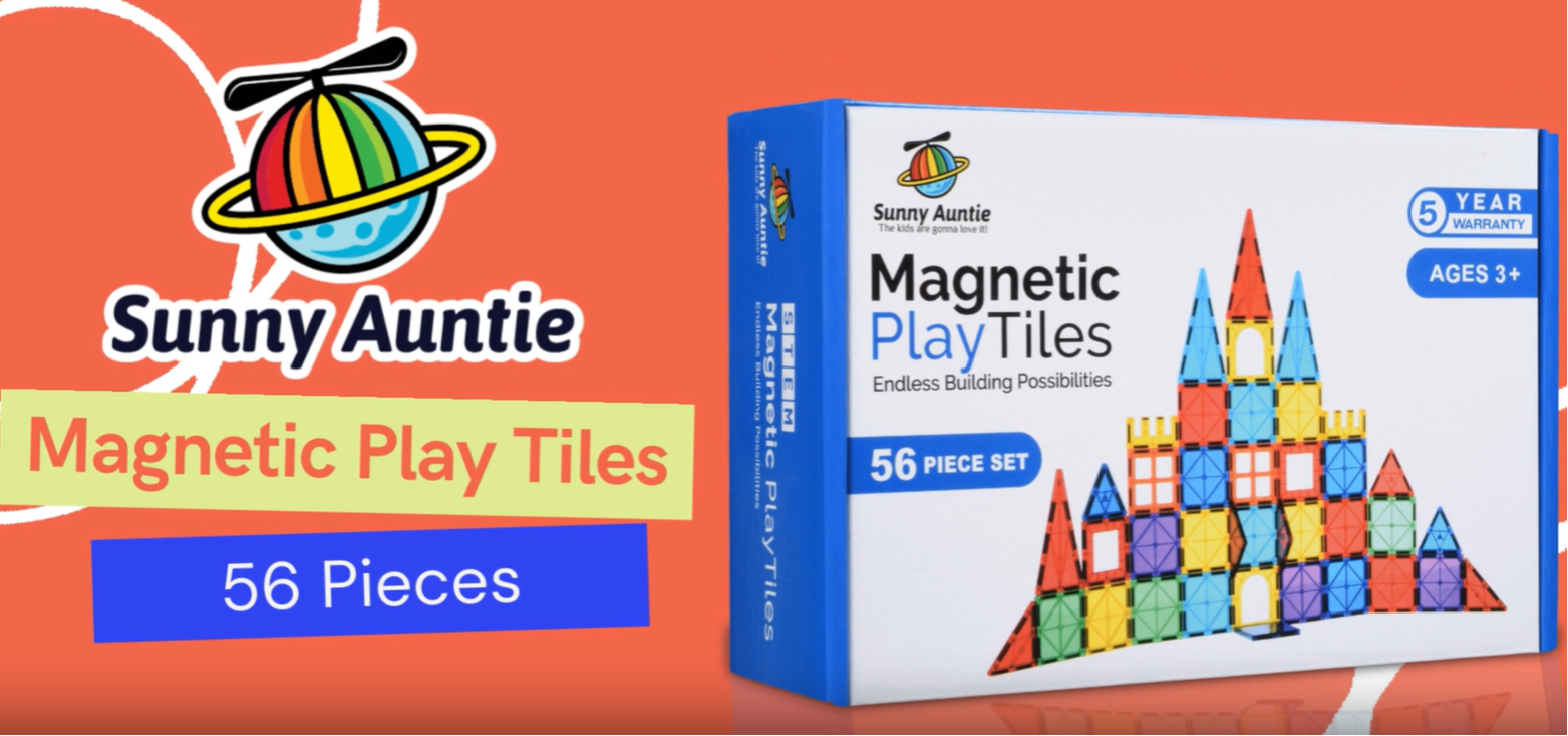 56 Piece Magnetic Tile Block Set 580