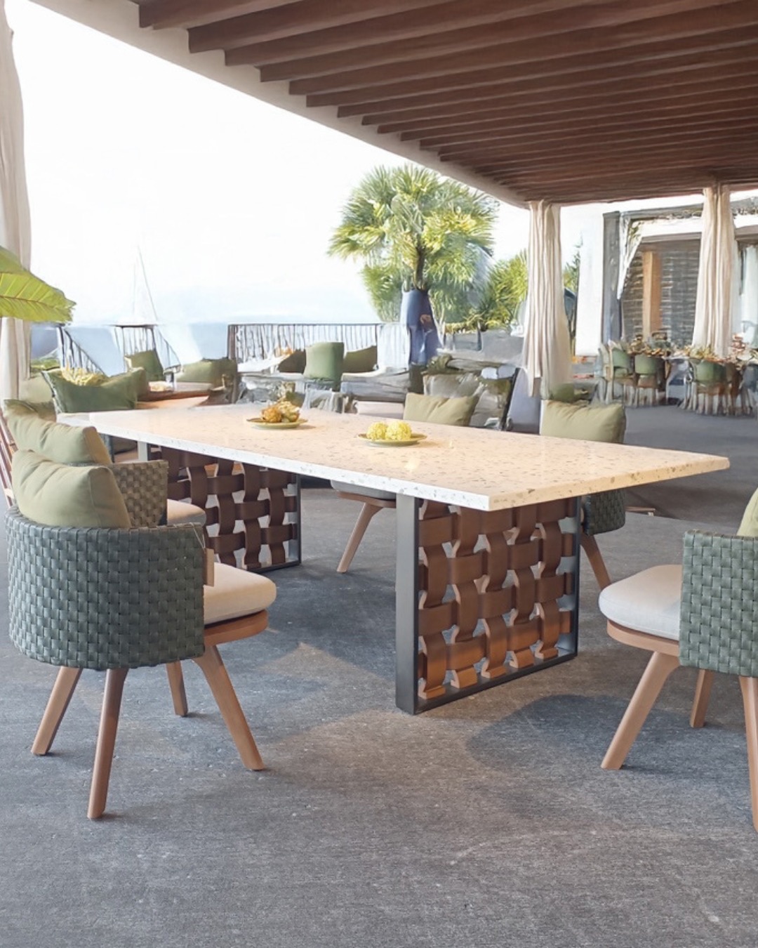 Dining Table and Chairs - Resysta, Wicker, & Sintered Stone 32