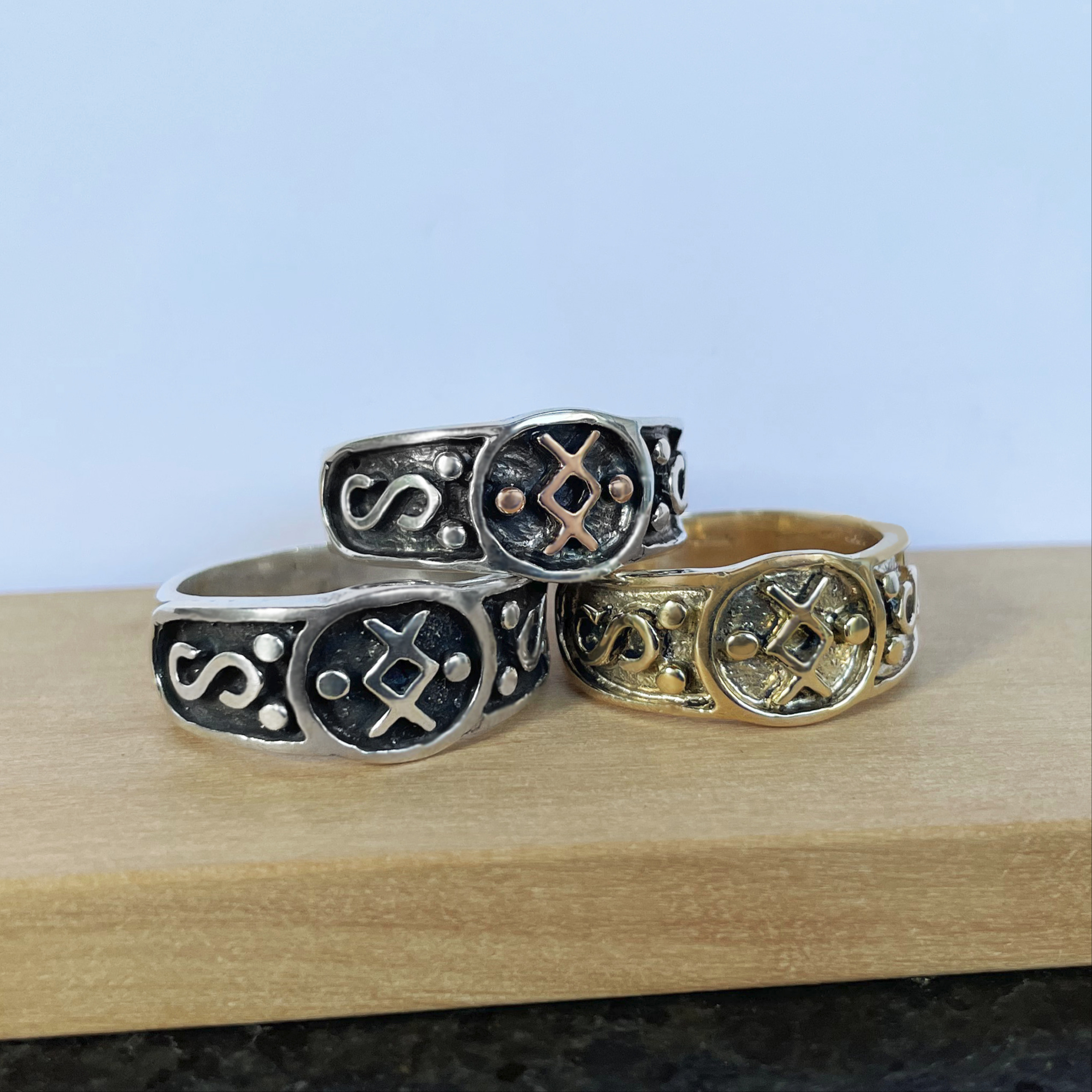 Ingwaz Rune Ring, various metals 511