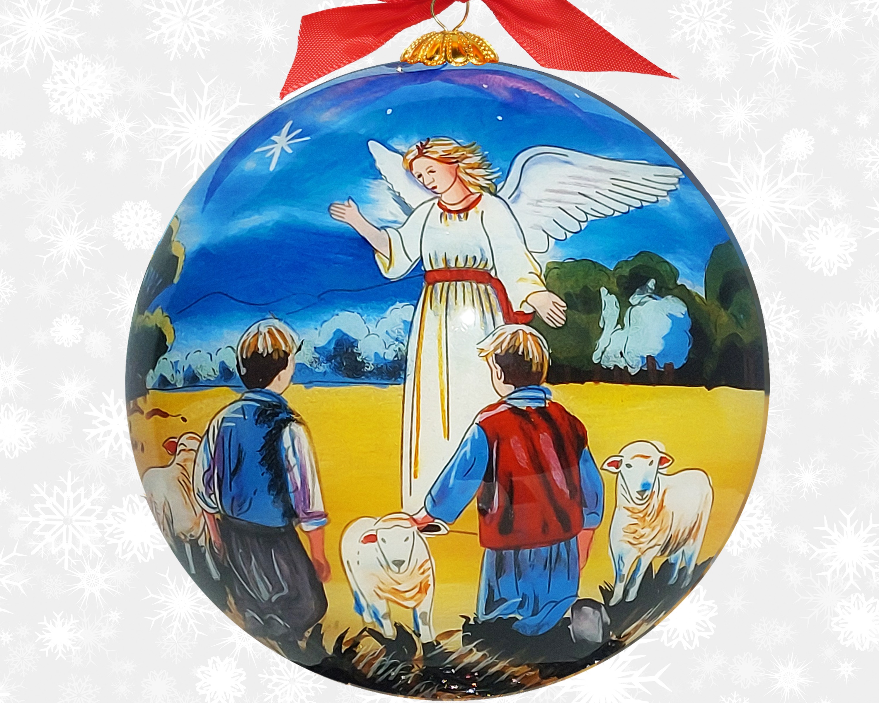 Inside Painted Art Shepherd Boys and Angel 155