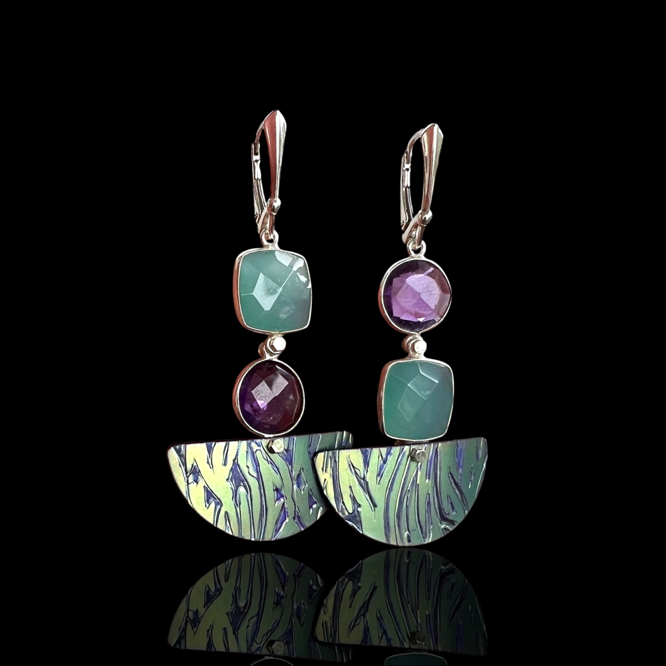 Handmade Titanium and Sterling Silver Amethyst Lea 167