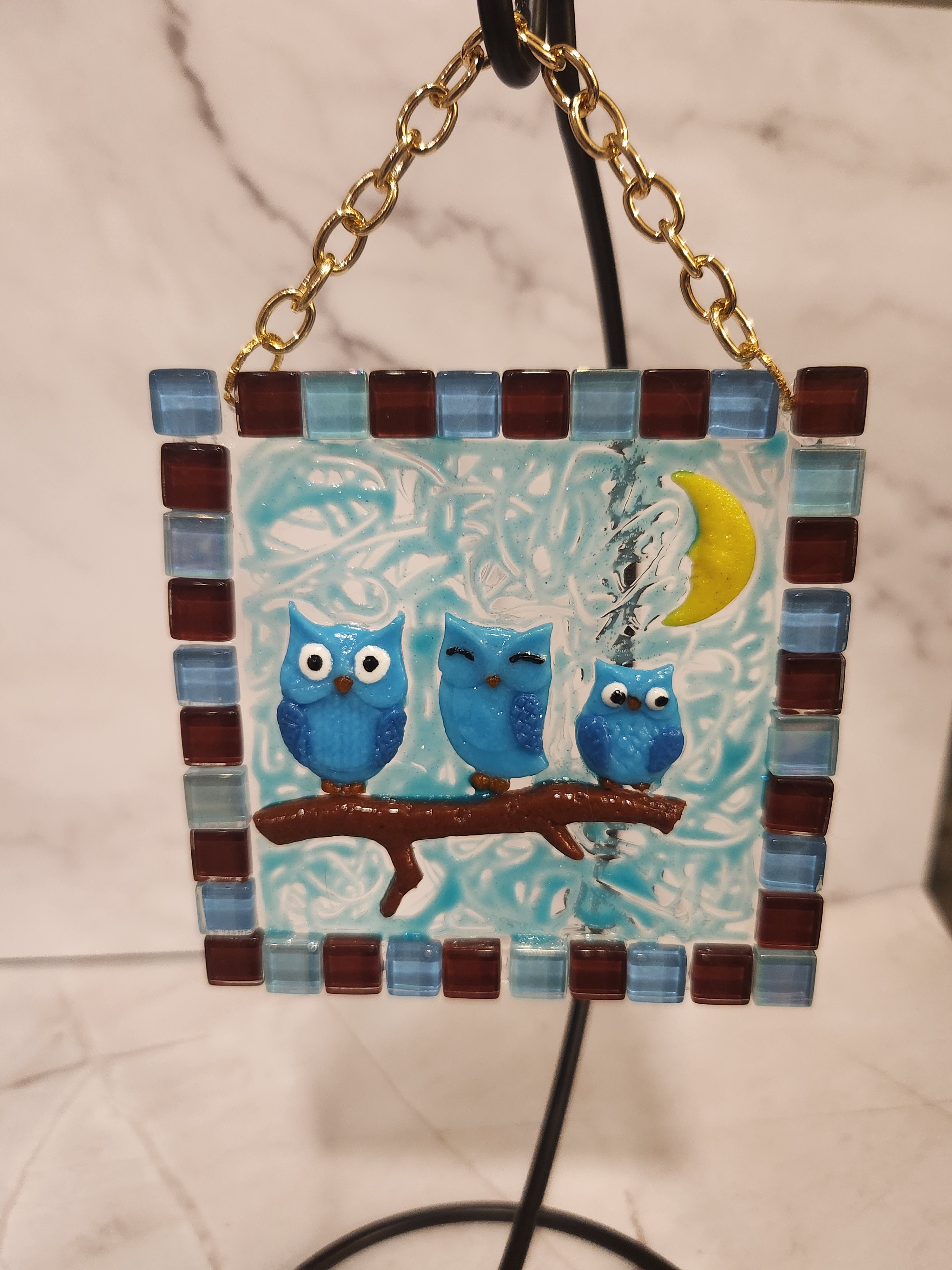 "Owl Family" suncatcher 188