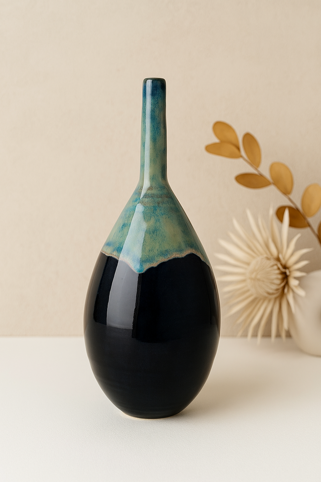 Blue & Black Teardrop Vase 83