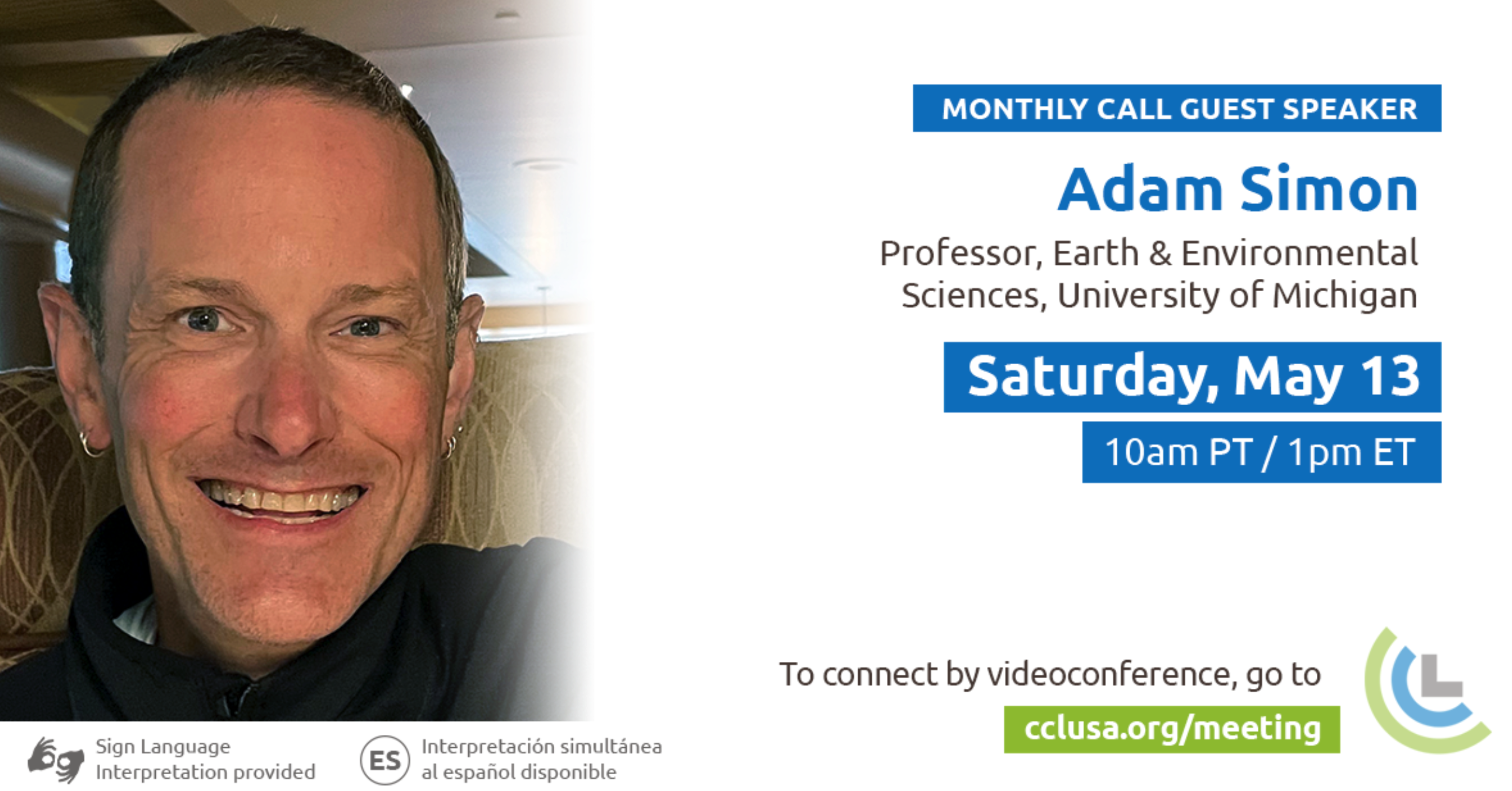 May Monthly Meeting w/ Dr. Adam Simon - CCL Community