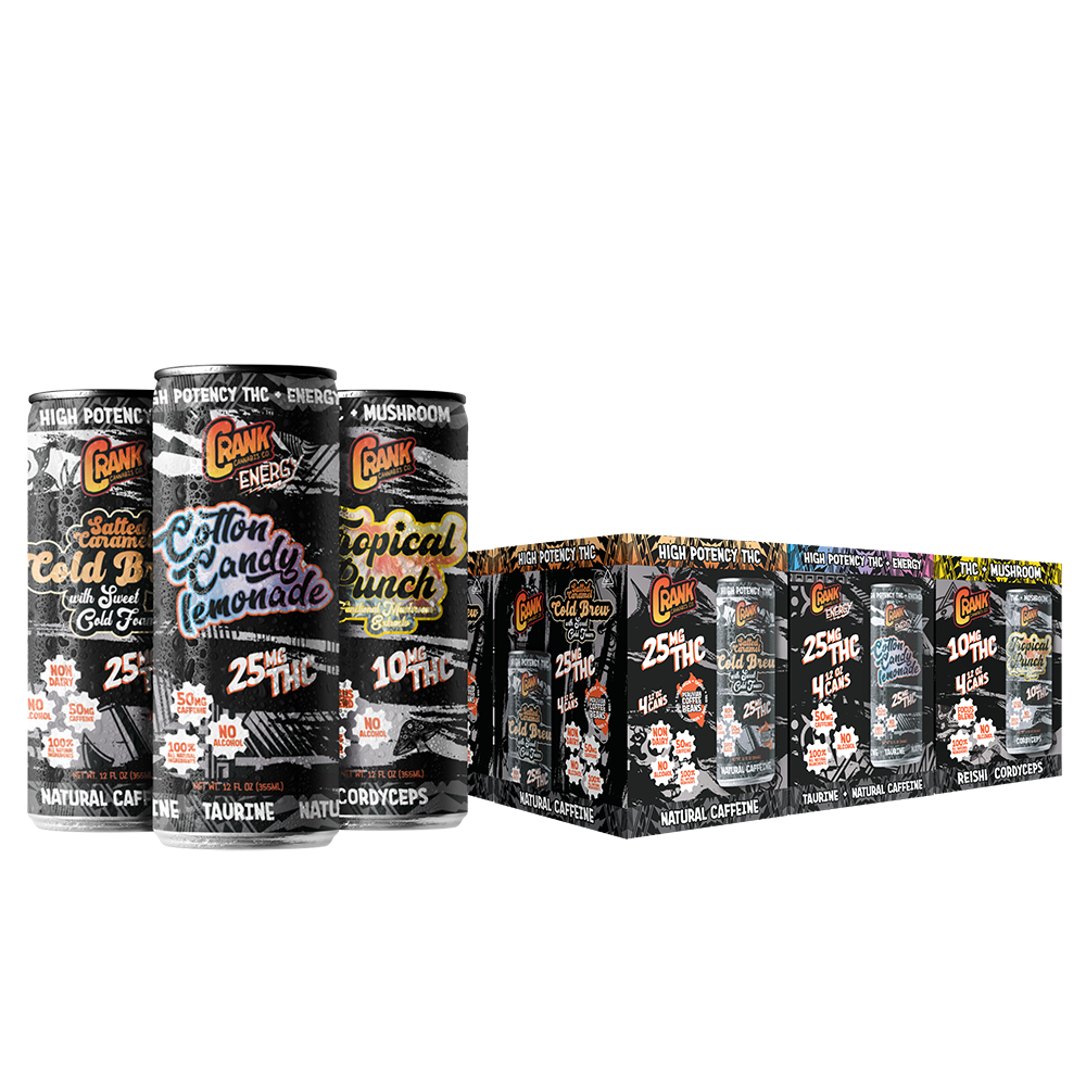 Crank Cannabis – High Potency THC Drinks – Flavor Variety Pack – 24pk Master Case 154