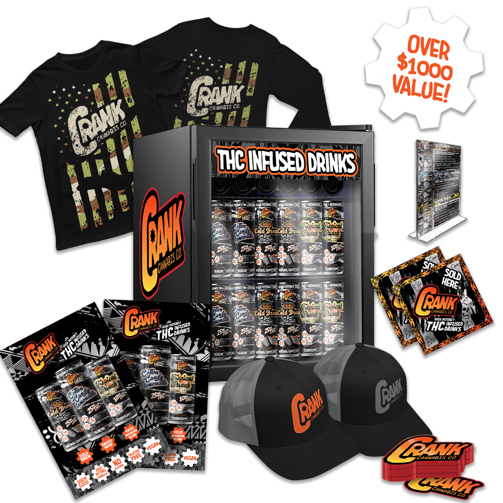 Crank Cannabis – High Potency THC Beverage Starter Pack #1 (with Fridge) 155