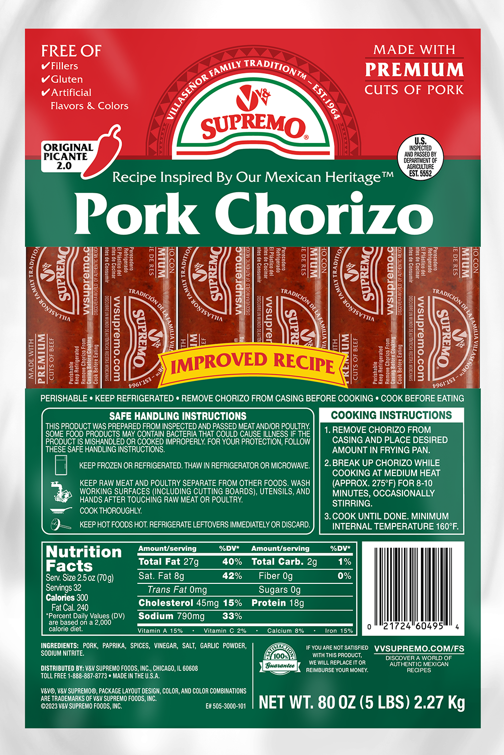 Fresh Pork Chorizo Mexican-Style Sausage 172