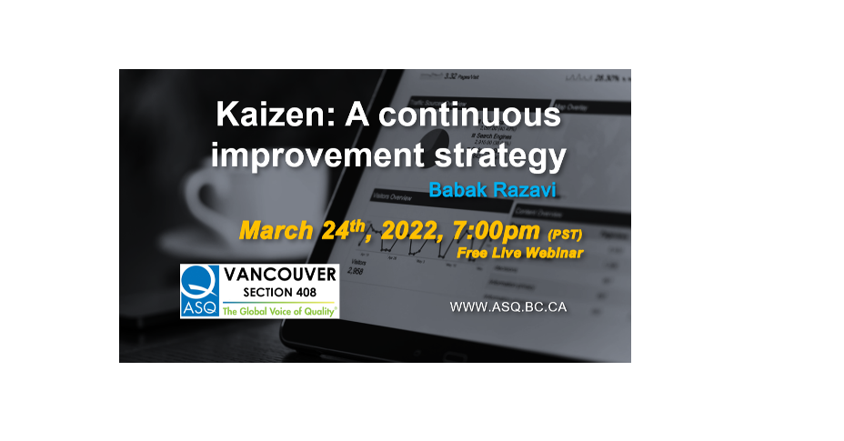 Webinar - Kaizen: A Continuous Improvement Strategy. 3917