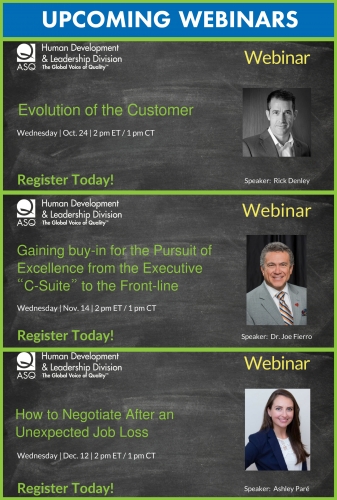 Upcoming Webinars Fall 2018