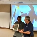 Jair (left) receives a plaque of appreciation from Jim Spichiger 3763