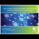 Webinar Title: Ho to lead in today&rsquo;s distracted, over-connected, constantly interrupted tech environment<br />
Presenter: Linda Stacy<br />
ASQ HD&amp;L Webinar Date: May 8, 2019<br />
<br />
In your organization, your workforce is your most valuable, if not expensive, resource. When focused on critical aspects of product, quality, and process, we often miss the critical human piece -- we don't teach our employees H.O.W. to work. We overlook aspects of how individuals and teams approach tasks, priorities, overwhelm, fatigue, distractions, emergencies ... even their internal energy reserves. We sometimes fail to teach fundamentals that allow individuals to be driven my motivation and personal empowerment ... the factors that drive excellence.<br />
<br />
In this session, you will not only learn the three critical levers needed to have a fully optimized workday and team; you'll get a chance to interact with your peers (yes, via webinar!) and structure a framework for immediate action.