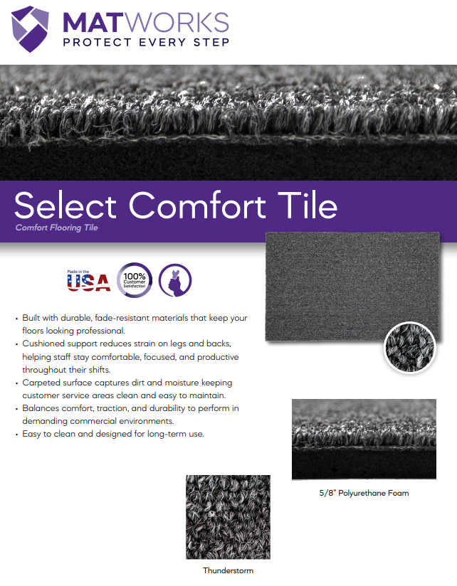 Select Comfort Tile - Anti-Fatigue Installed Flooring 36