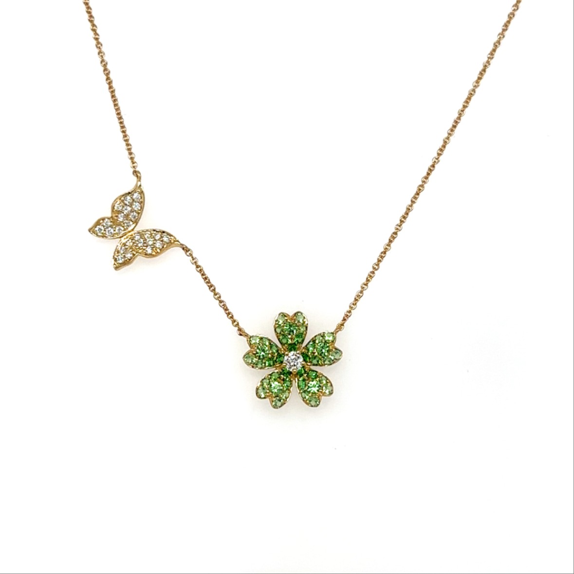 Butterfly and flower necklace 164