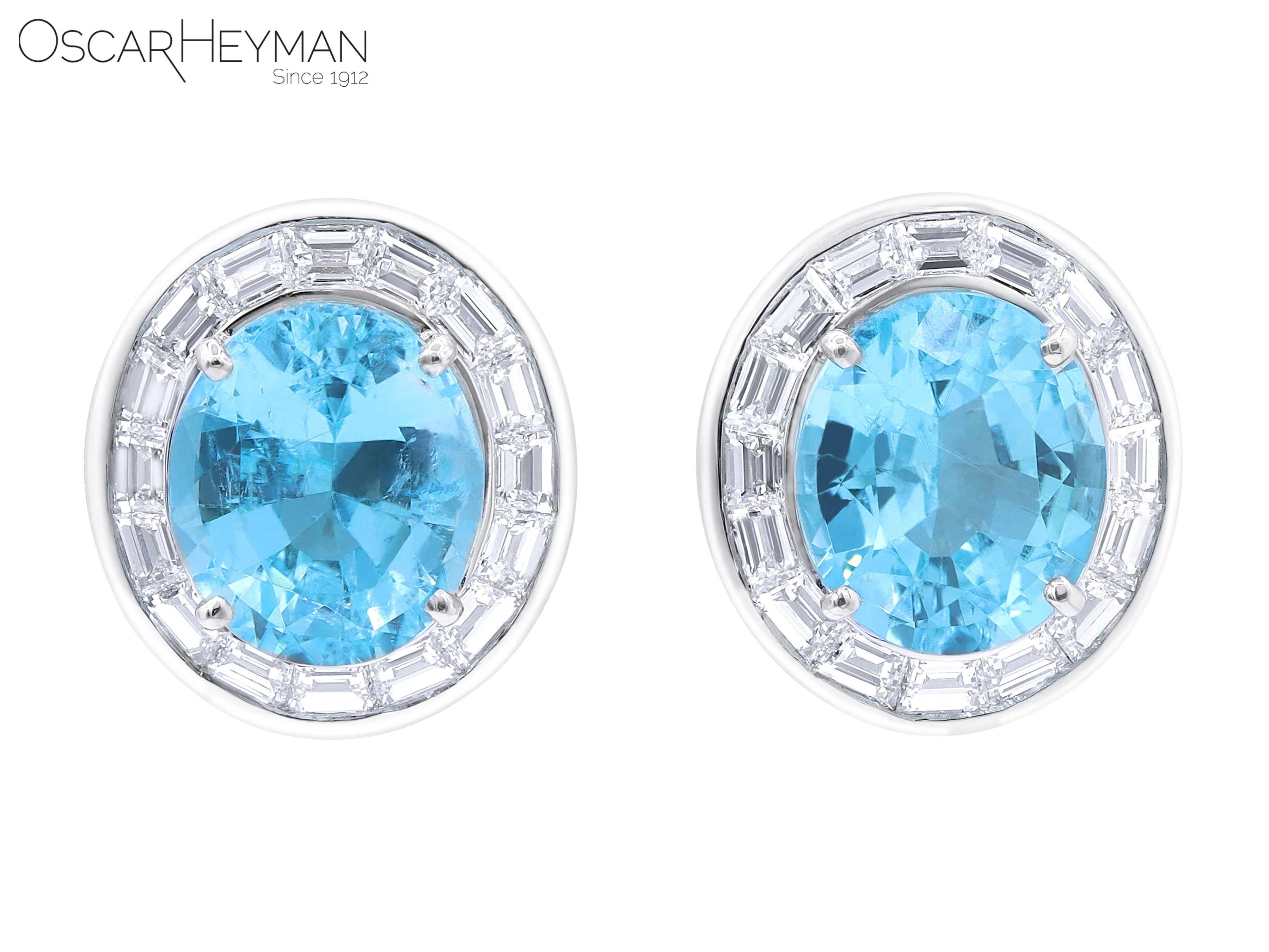 10.69tcw Paraiba & Diamond Earrings 175
