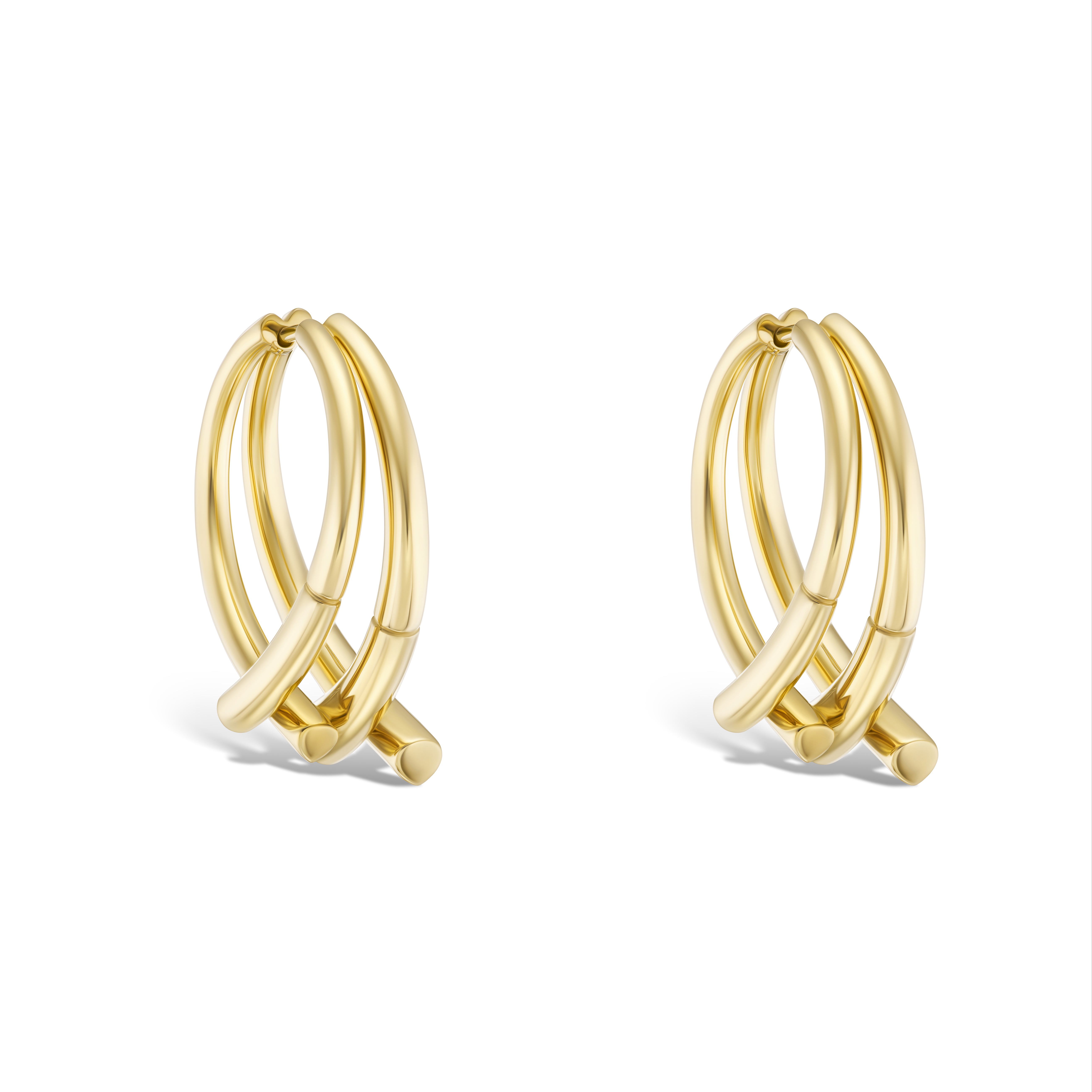 OERA EARRINGS. Yellow gold. Duo-orb version 74
