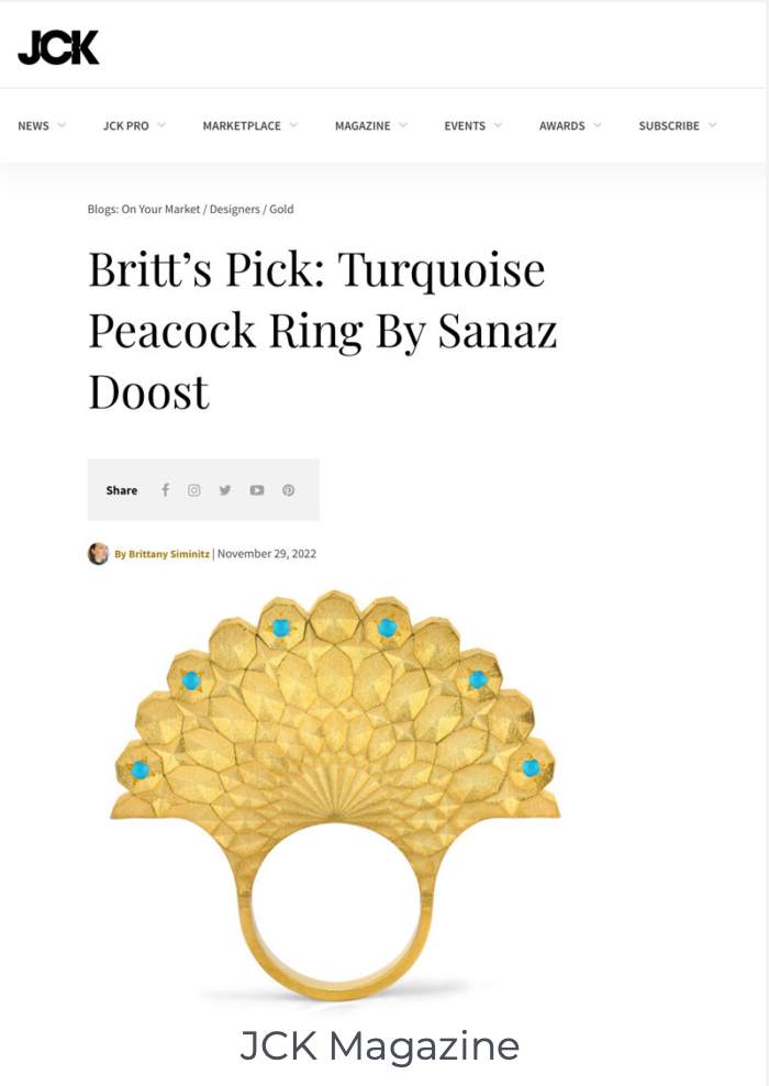 Britt’s Pick:Turquoise Peacock Ring By Sanaz Doost 305