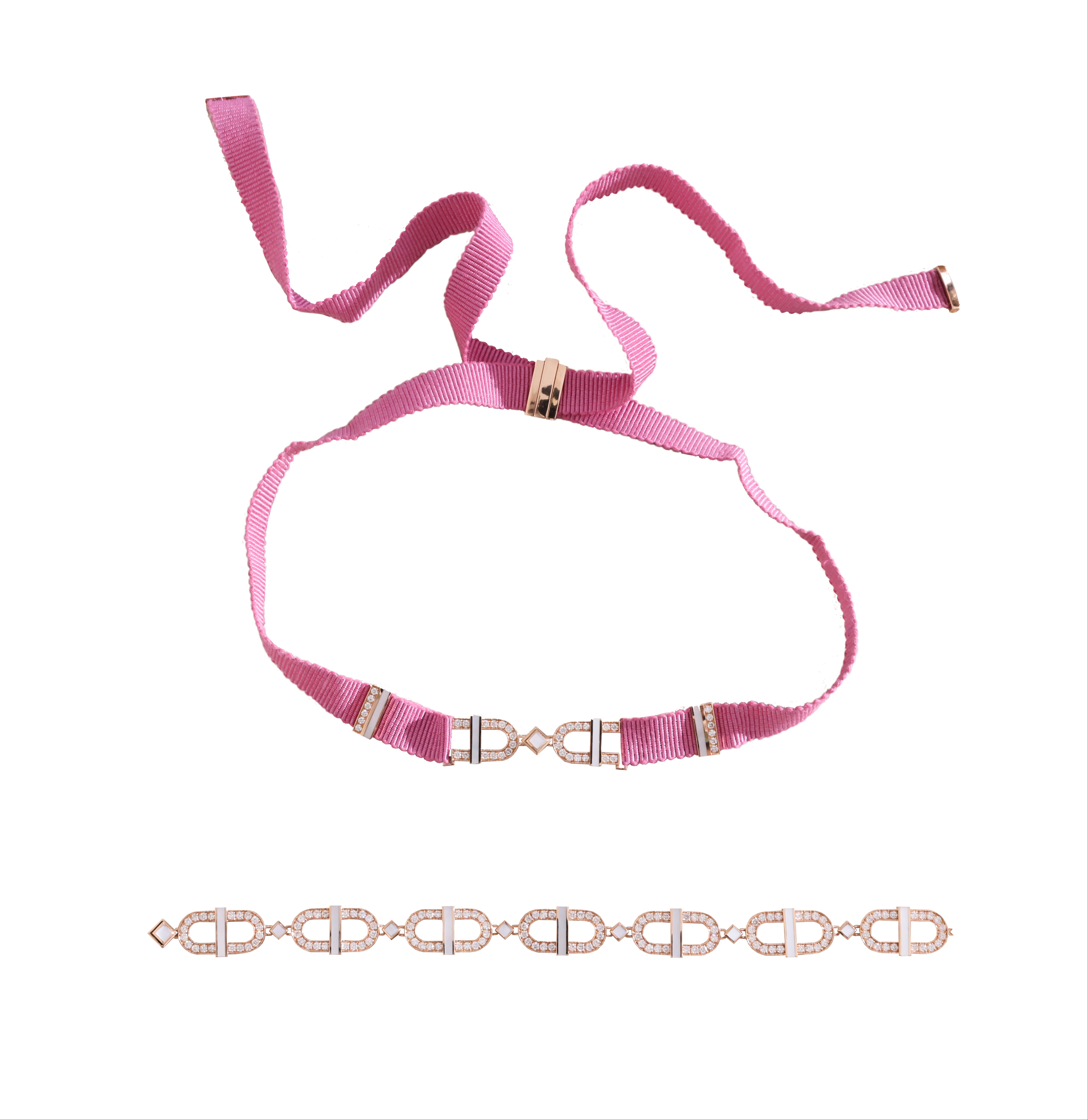 VITAMIN PINK CHOKER BRACELET - MOTHER-OF-PEARL 40