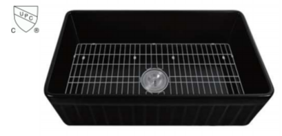 cUPC 3318FS Black Fireclay Apron Kitchen Sink 1452