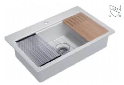 cUPC 3322FTS Topmount Fireclay Kitchen Sink With Accessories 1456