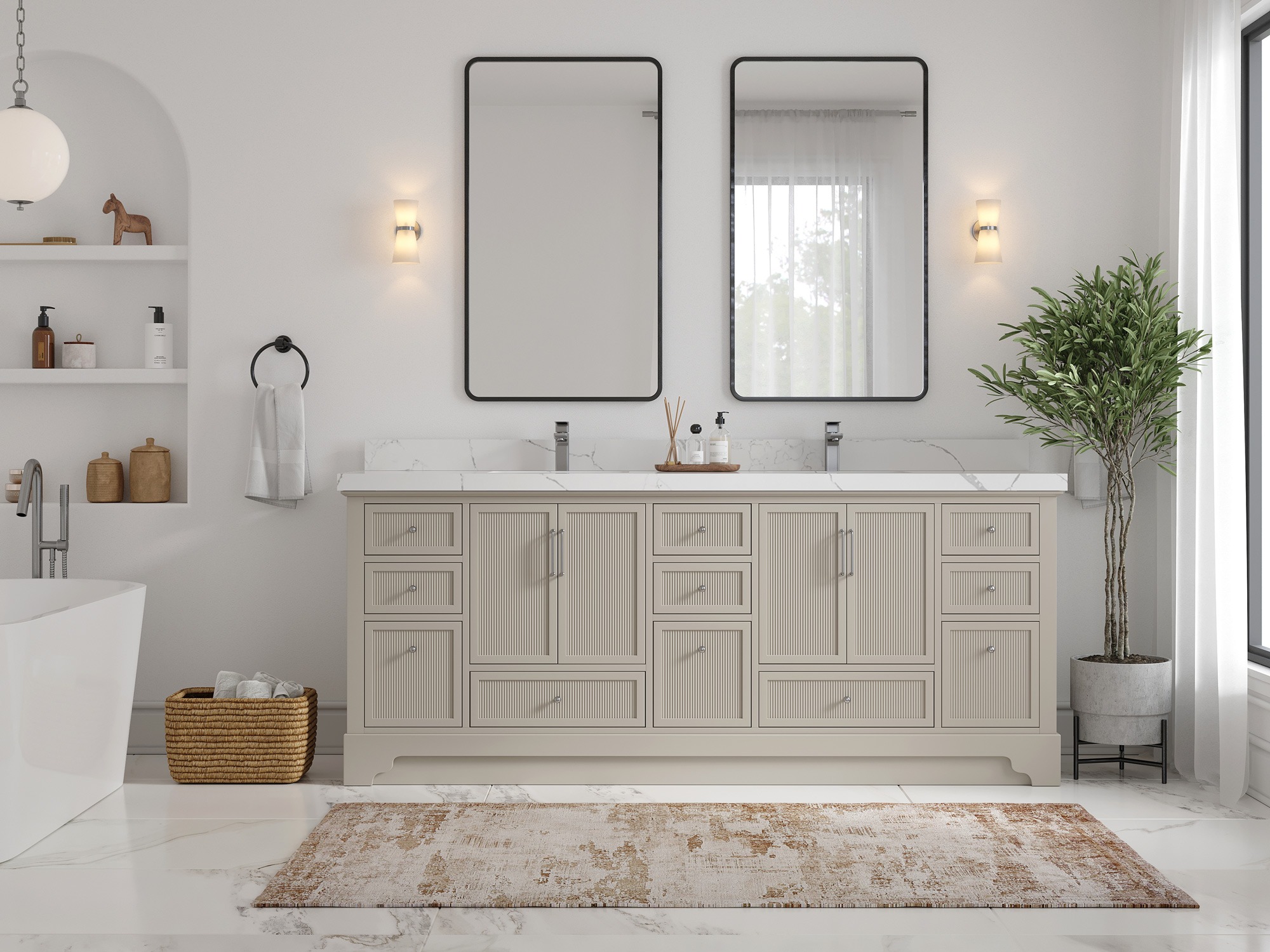 Alys 84 in. W x 22 in. D Double Sink Vanity 1466