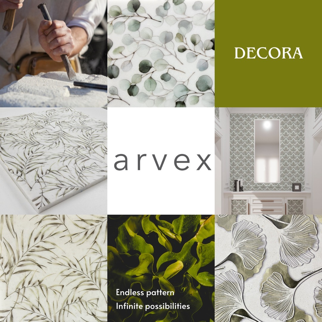 Decorated marble tiles 522