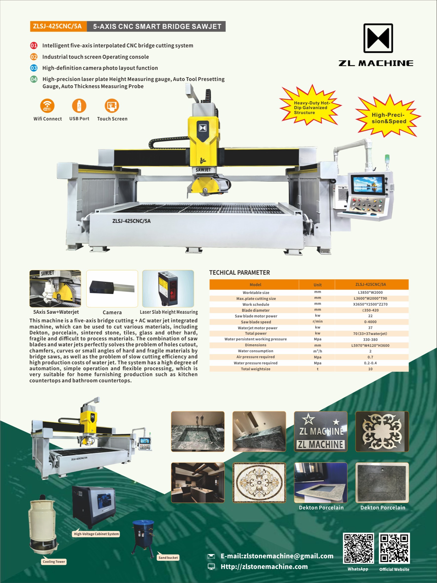 Stone Machine, Stone Cutting Machine, Bridge Saw 568