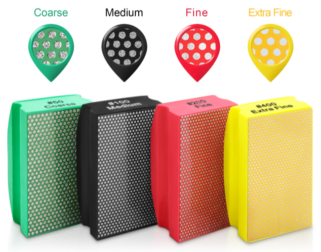 Diamond Hand Polishing Pads, Grits: #50/100/200/400/800 580
