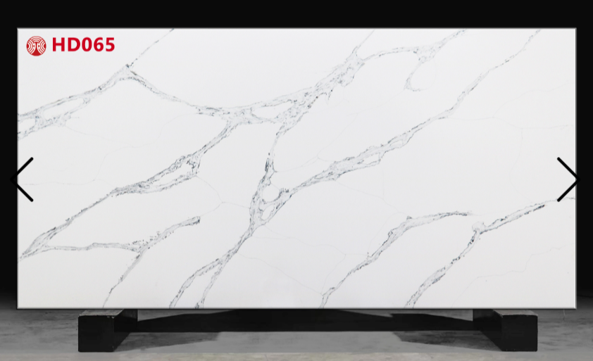 Quartz Stone with A White Base Color And Black Nat 588