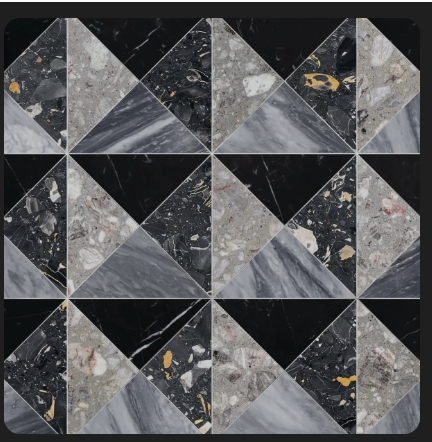 Grey and white marble Triangles 328