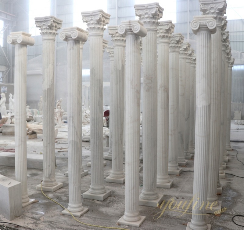 Solid White Marble Roman column 336