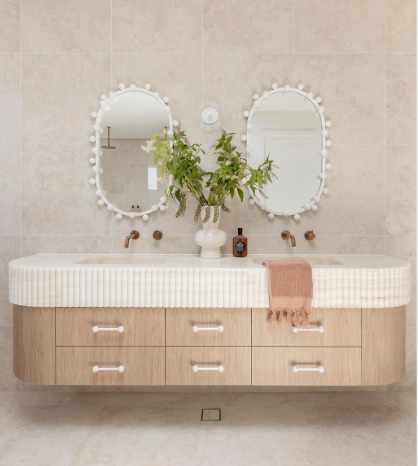 Honed Fluted White Onyx Vanity Top for Bathroom 352