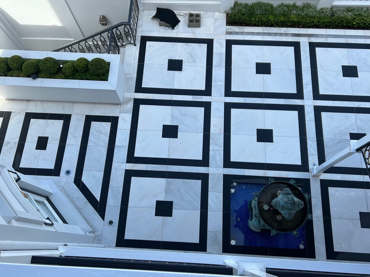 Outdoor Garden Sandblasted Snow White Marble Floor Paver 355