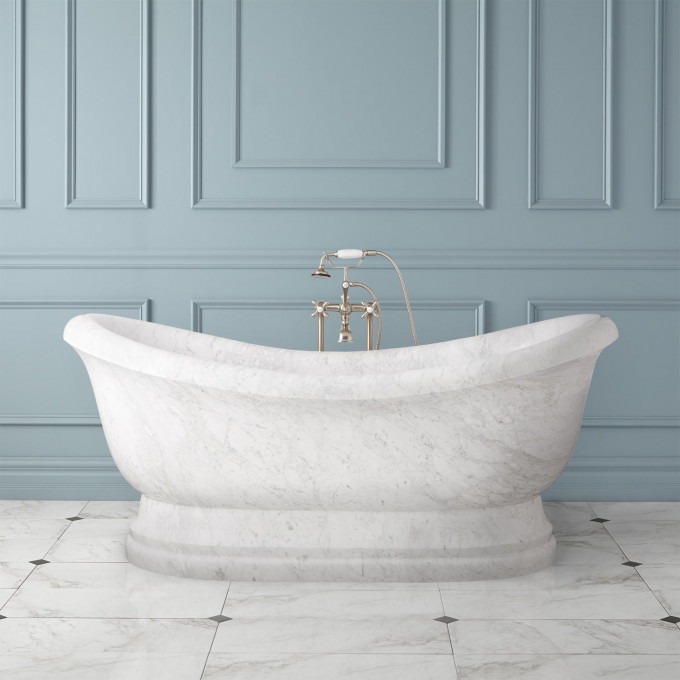 Custom Carrara White Bathtub for Bathroom Decoration 370