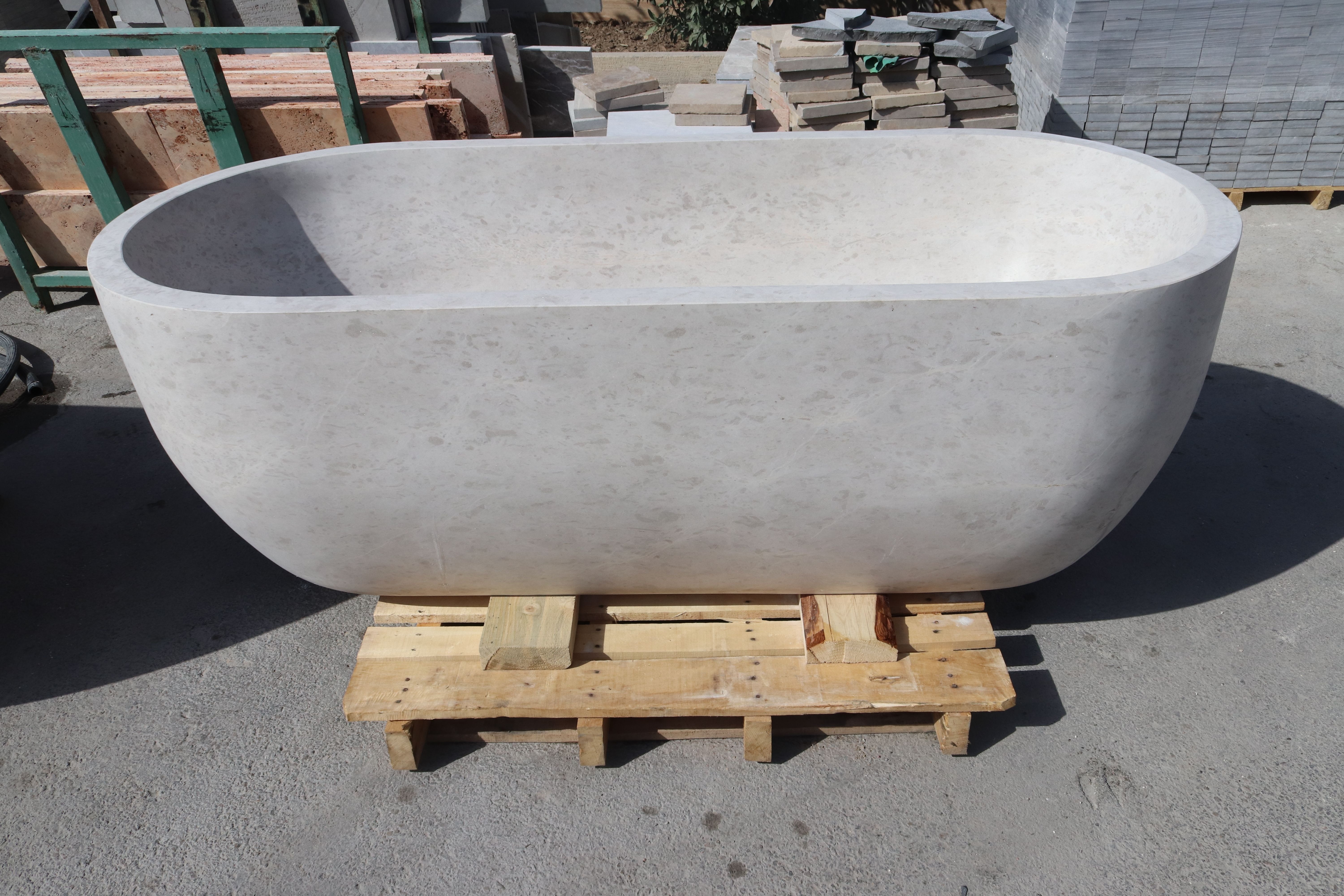 Iranian Gohera Limestone Bathtub for Sydney Clients 374