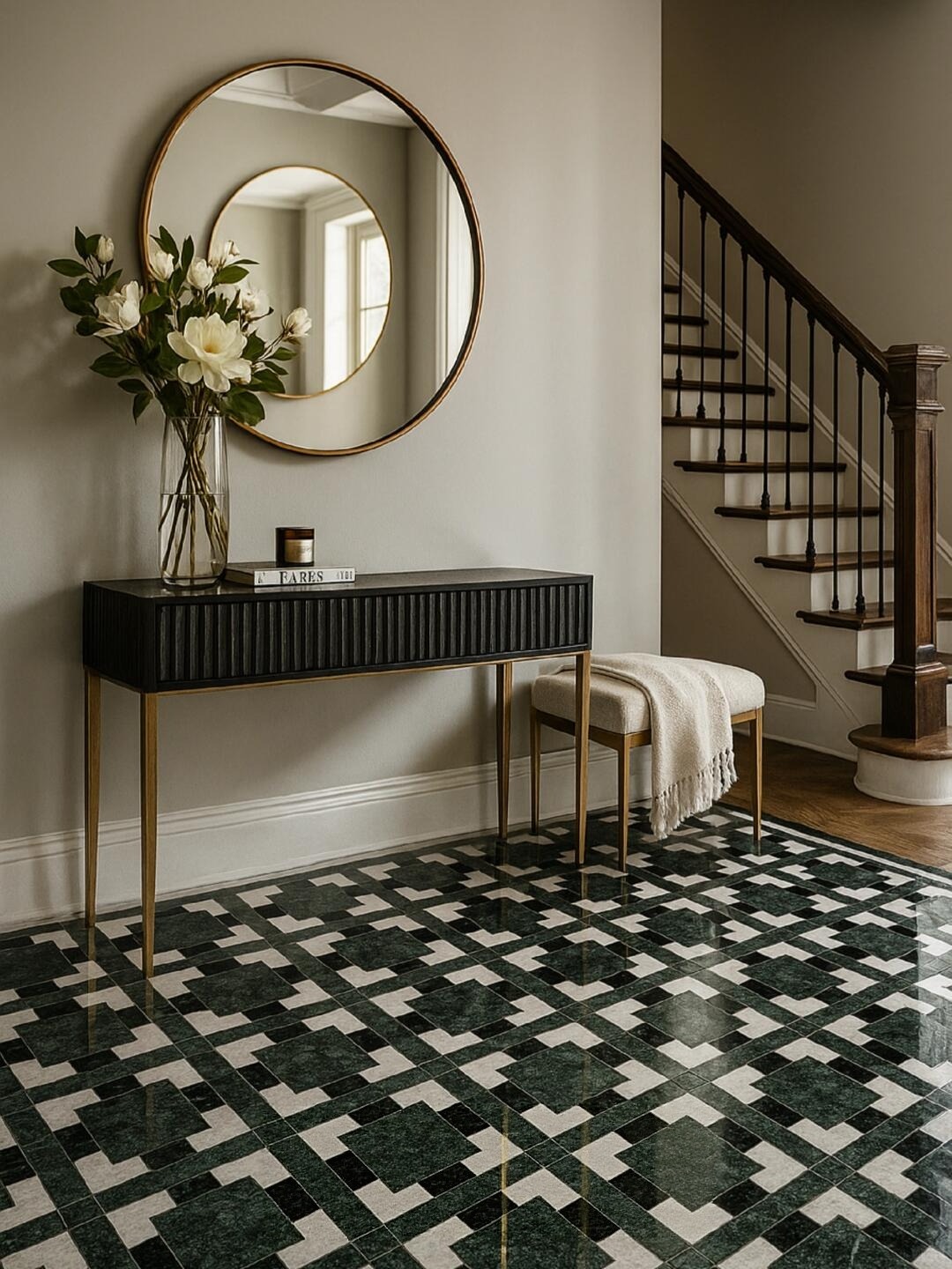 Elegant Natural Marble Mosaic Floor and Wall Tiles Application 448