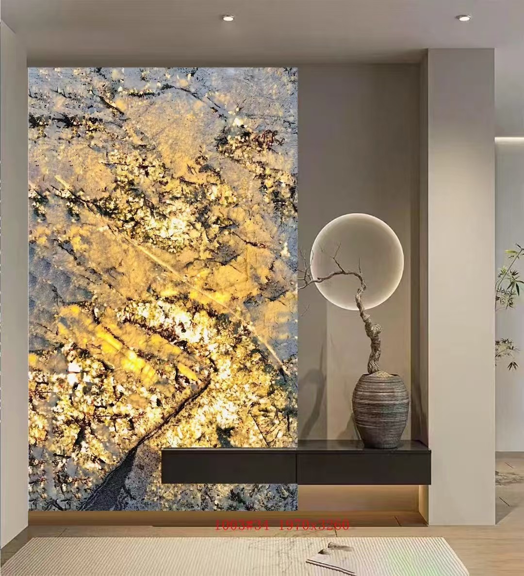 Translucent Luxury Quartzite Panels for High-End Wall Decor Design 450