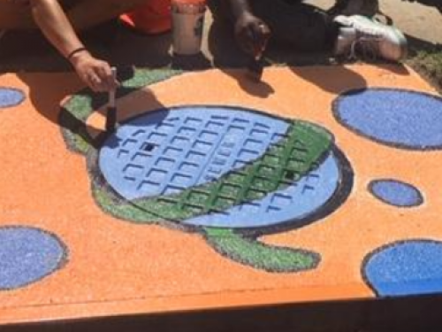 Family and Youth Initiative Storm Drain Painting 222
