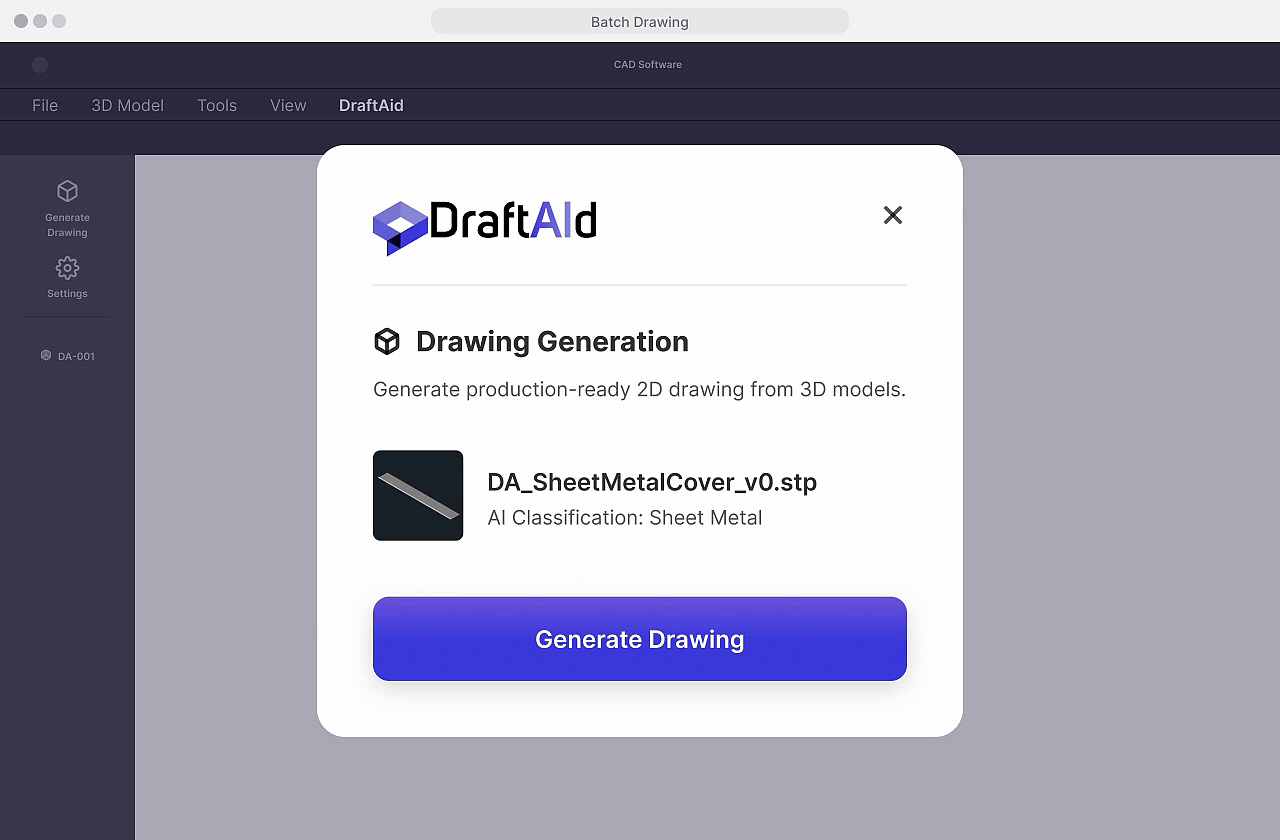 DraftAid – AI-Powered 2D Fabrication Drawings for Fabricators 1630