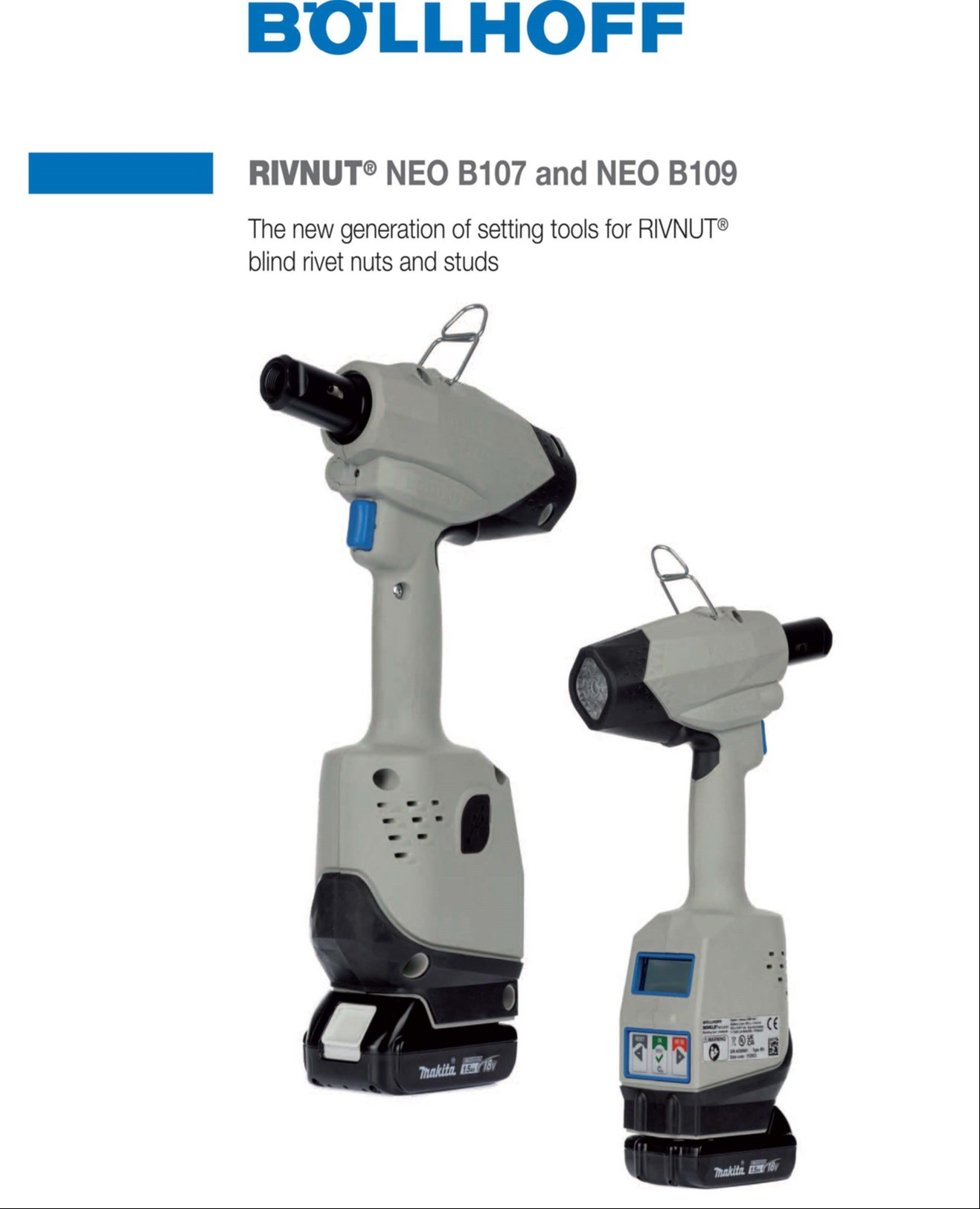 Bollhoff Neo B109 Rivnut installation tool with Process control 1505